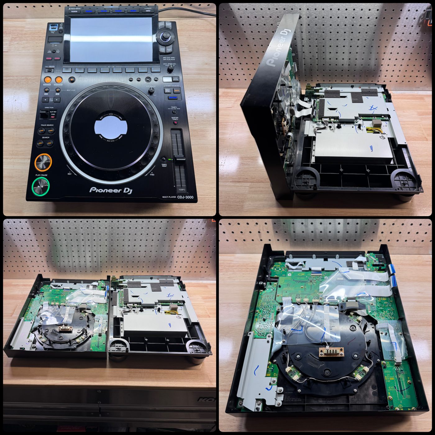 Pioneer CDJ-3000 media player disassembled for repair